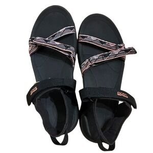 Teva Verra Womens Black Pink Strappy Hiking‎ Sandals Outdoor Walking Shoes 8